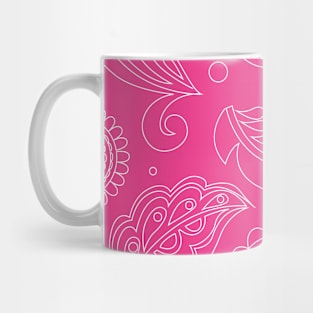 Mandala Pattern Pink and White Halloween Fall Autumn Season Mug